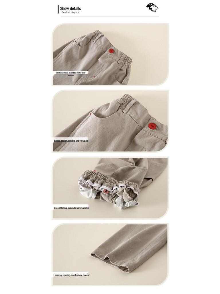 Новые осенние детские широкие брюки карго – модная хлопковая повседневная одежда для мальчиков и девочек