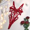 Erotic Lingerie Sexy Ribbon Splicing Bodysuit
