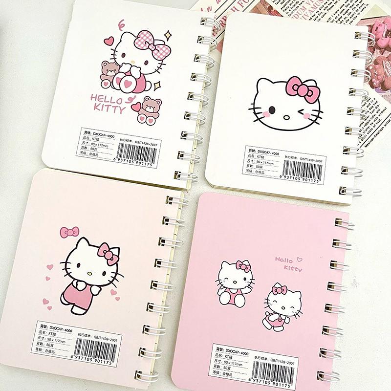 Милый Hello Kitty Мини Портативный Блокнот на Спирали A7 Записная книжка Дневник Студенческая Канцелярия Школьные Принадлежности Возвращение в Школу Подарок для Детей