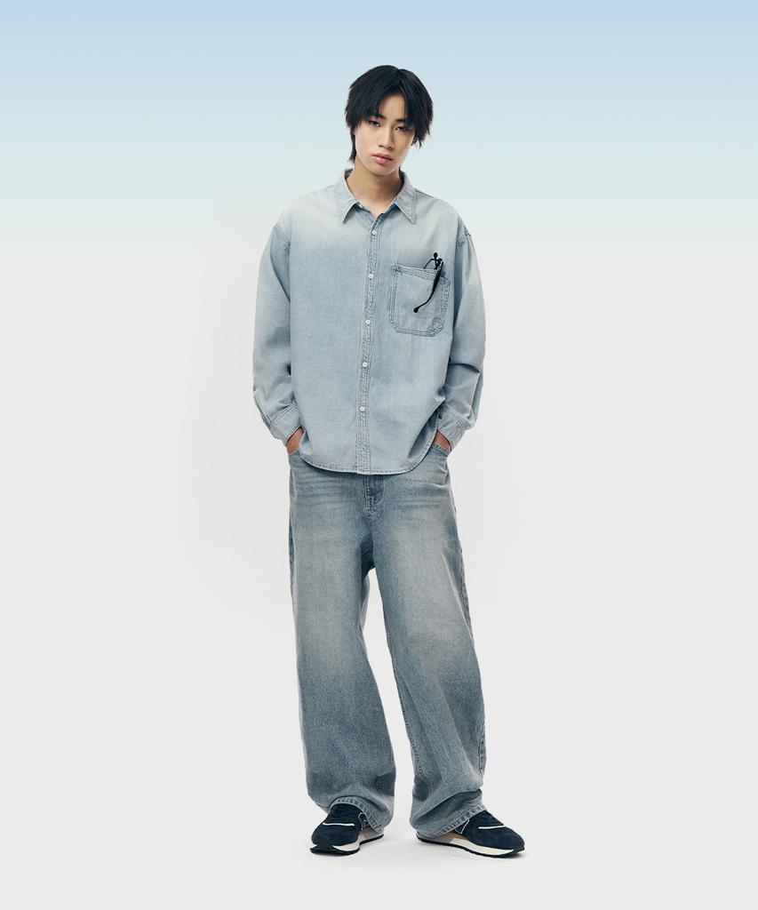 INTEMPOMOOD Campus Wide Washed Jeans_Light Blue