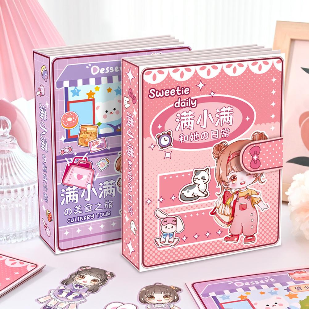 Детская книга-раскладушка для переодевания с куклой и интерактивными обучающими занятиями