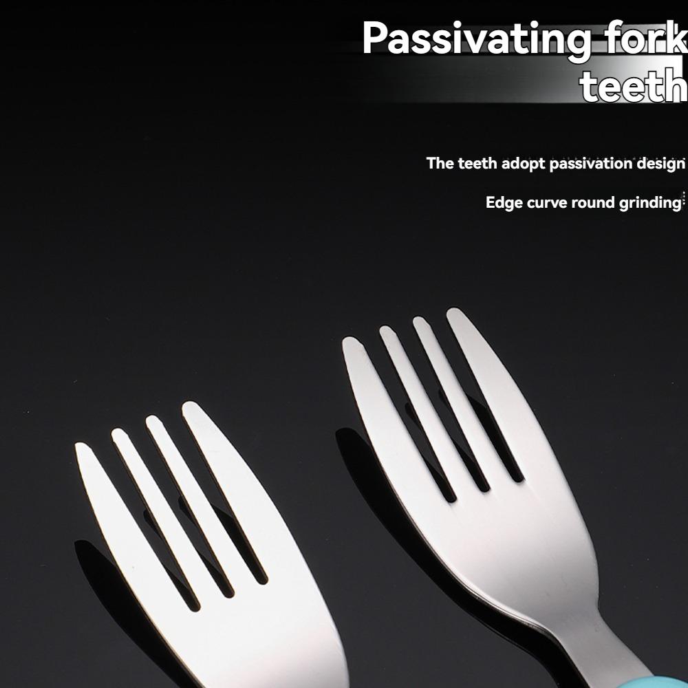 Набор столовых приборов с изображением мультфильмов для детей, детская посуда из нержавеющей стали, столовые приборы для малышей, детское питание, ложка, вилка