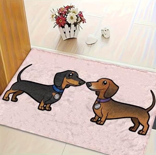 Sausage Dog Carpet with Cute Pet Sausage Dog Soft and Non Slip Indoor Mat Suitable for Bedroom Living Room Kitchen Theme Carpet