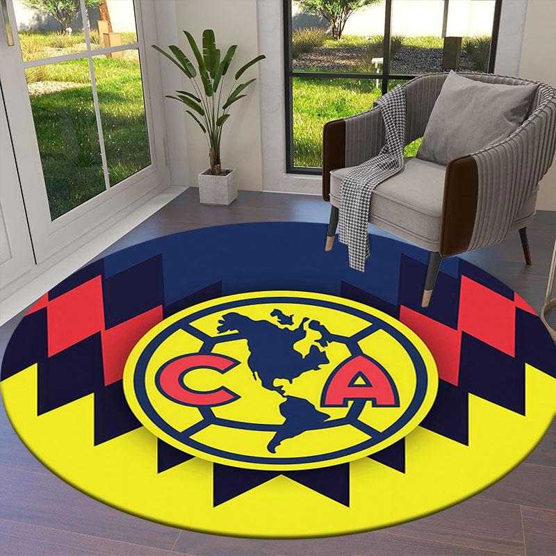 Club America Round Area Rug,Carpet Rug for Living Room Bedroom Sofa Playroom Decor,Non-slip Floor Mat