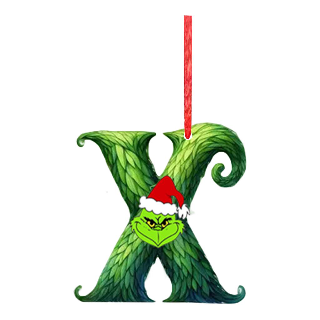 2D 26 букв Рождественские украшения Акриловые плоские Рождественские елки Украшения для дома Украшения