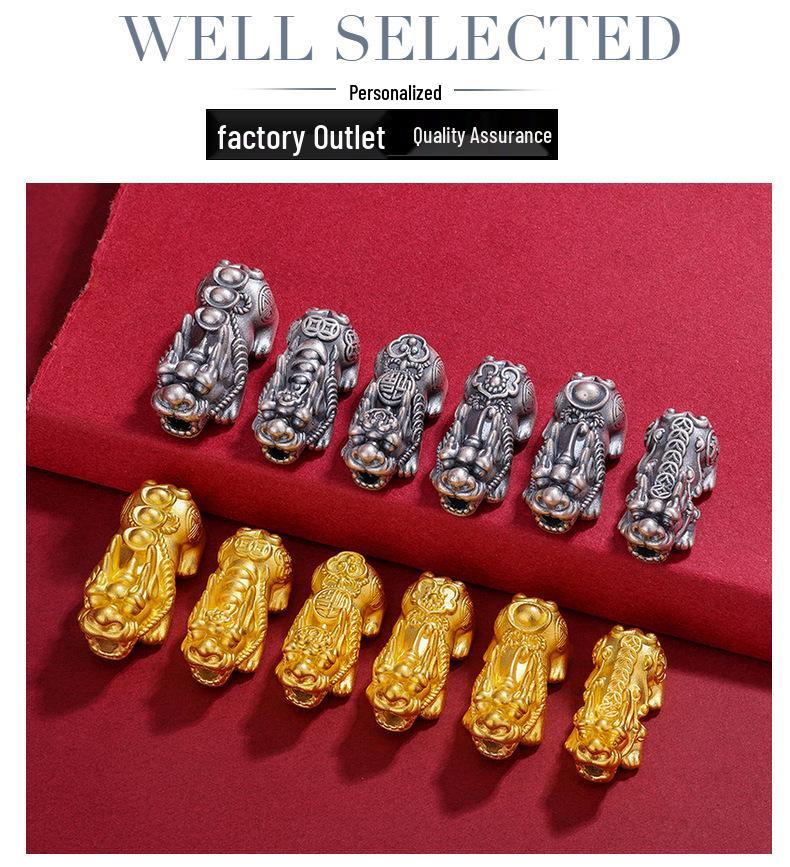 Браслет-аксессуар из стерлингового серебра 999 пробы Пи Сю, привлекающий богатство, 3D слиток