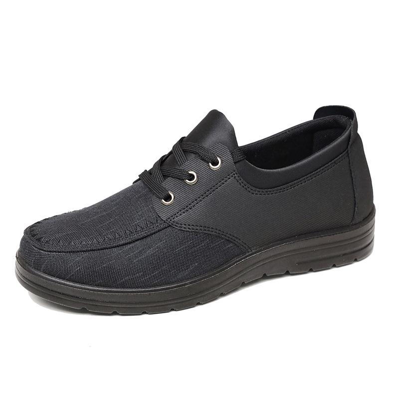 Men's cloth shoes breathable large size casual middle and old shoes soft sole polyester light sole men's shoes