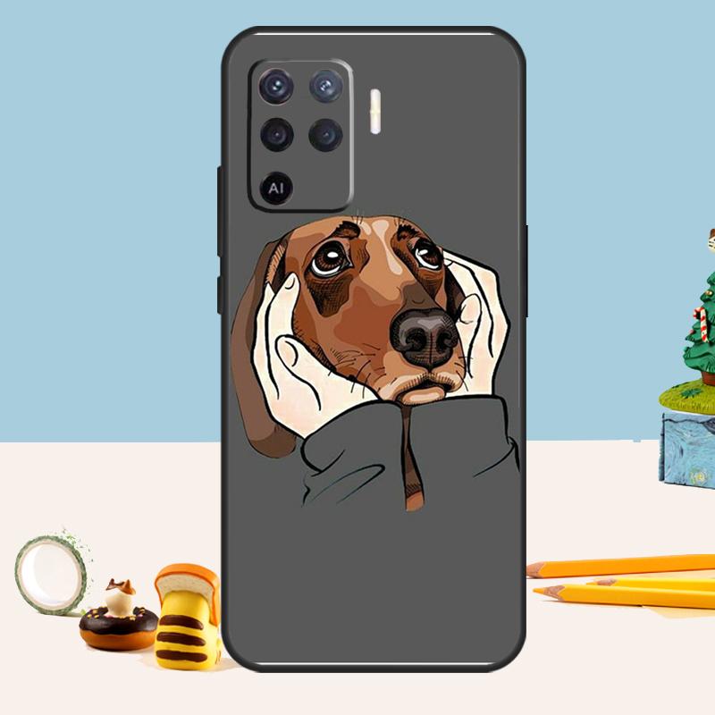 Мультяшный Чехол Такса Сосиска Для Oppo A80 A60 A40 A15 A16 A17 A57 A94 A74 A54 A76 A96 A18 A38 A58 A78 A98 A5 A6 Pro