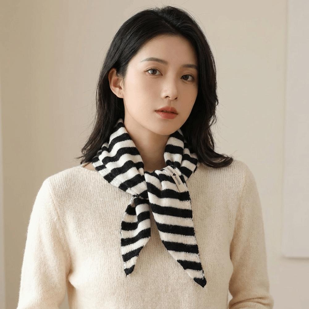 Wool Cross Scarves Striped Cross Neckerchief Long False Collar Autumn Winter