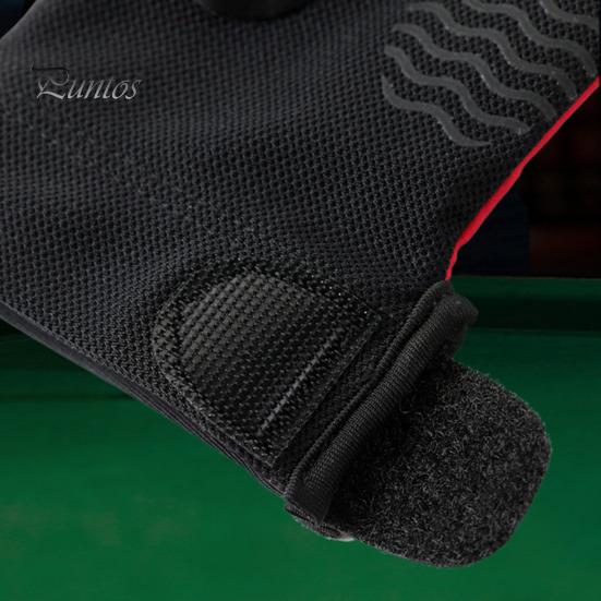 1 шт. Перчатка для бильярда с эластичной застежкой-лентой, регулируемый дизайн, нескользящая, для левой руки, 3 пальца, для бильярда