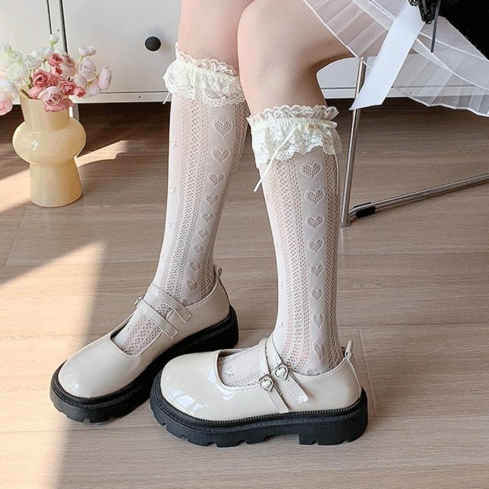 New Y2K Leg Covers Lace Lolita Leg Warmers Bow Ballet Style Pile Sock Gift