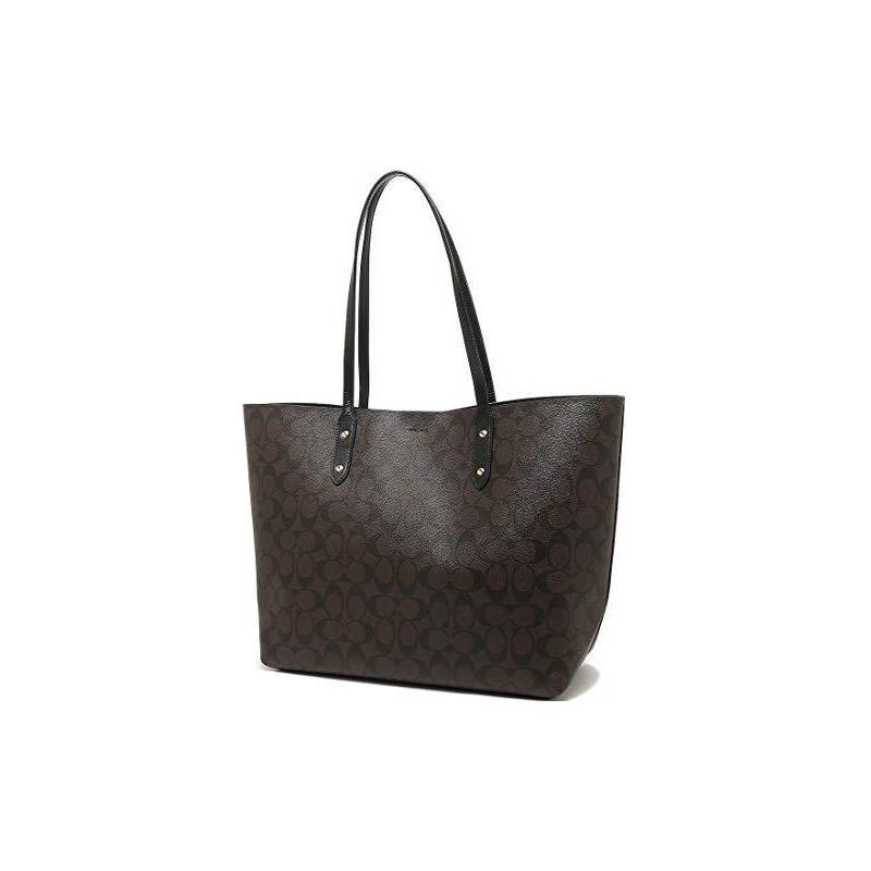 Coach Женская сумка-тоут Town из канваса с покрытием и гладкой кожи, Сумка для покупок, Сумка, Сумка через плечо, Темно-коричневая 76636-IMAA8