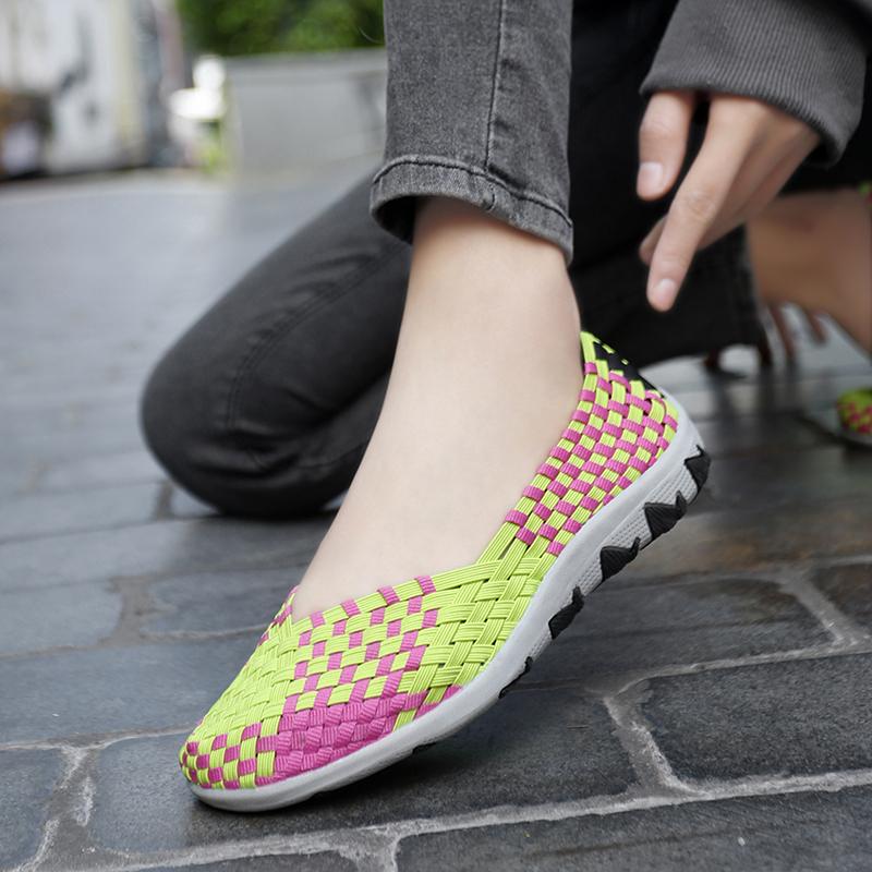 Summer Handmade Braid Beach Shoes Women Slip On Large Size Casual Espadrilles Breathable Sneakers Lazy Shoes