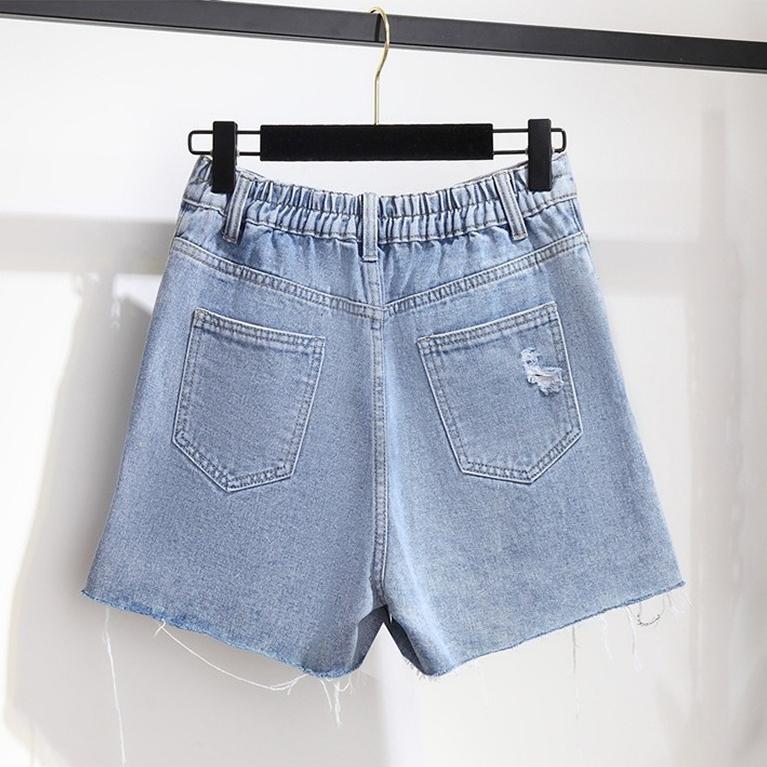 Летняя повседневная свободная женская одежда, джинсовые шорты, широкие джинсовые шорты, брюки больших размеров, короткие джинсы с дырками для женщин