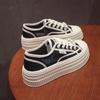 Putian Popular Lace Mesh White Shoes Women's Spring and Summer 2025 New Hollow Breathable Versatile Thick Baseplate Shoes