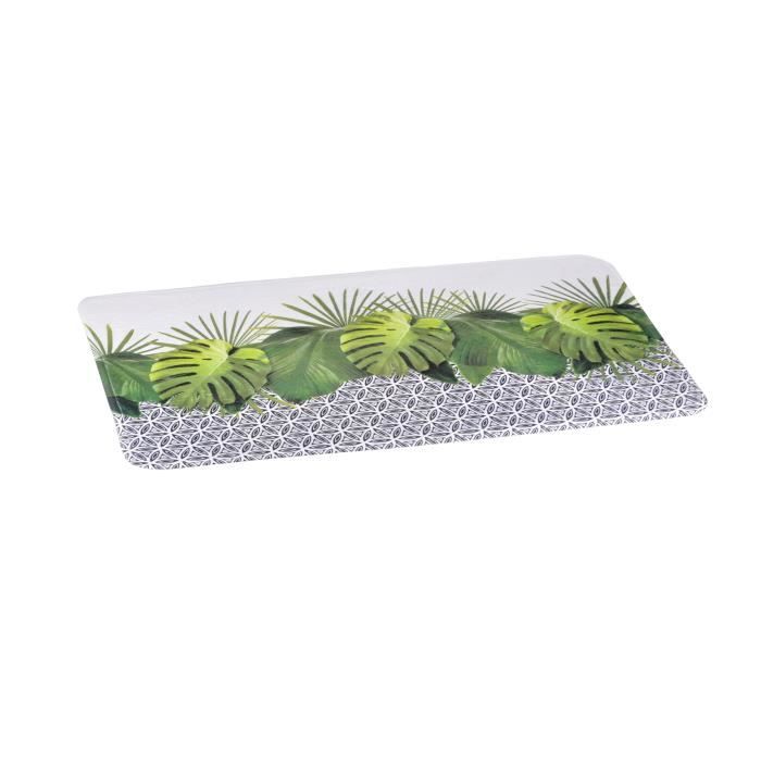 Tapis de bain - Jungle - Rectangulaire - Blanc - 45 x 75 cm - Antidérapant - 100% Polyester microfibre