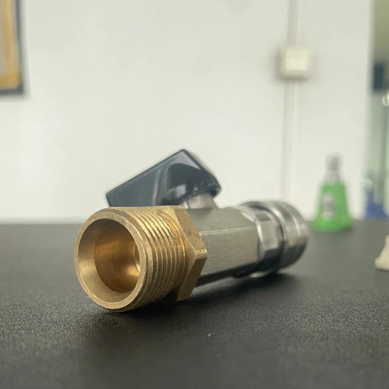 Комплект шарового крана для мойки высокого давления 1/4" Быстроразъемное соединение и M22 14 мм для шланга мойки высокого давления Включение/выключение
