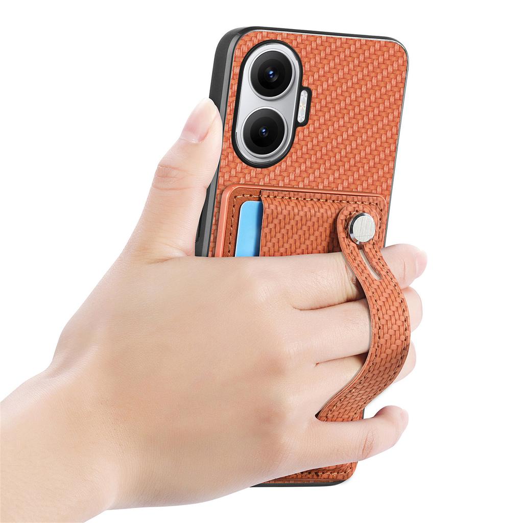 For Xiaomi Redmi Turbo 4 Pro 5G Case Carbon Fiber Texture Leather Phone Back Cover with Card Holder
