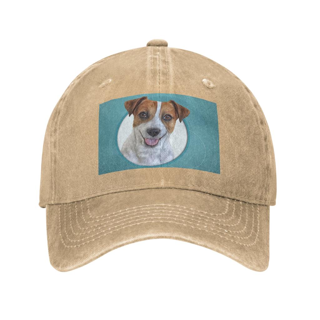 Dog Jack Russell Terrier Drawing, illustration funny dog Denim Cap Casual Baseball Caps Adjustable Hat Unisex Baseball Hats