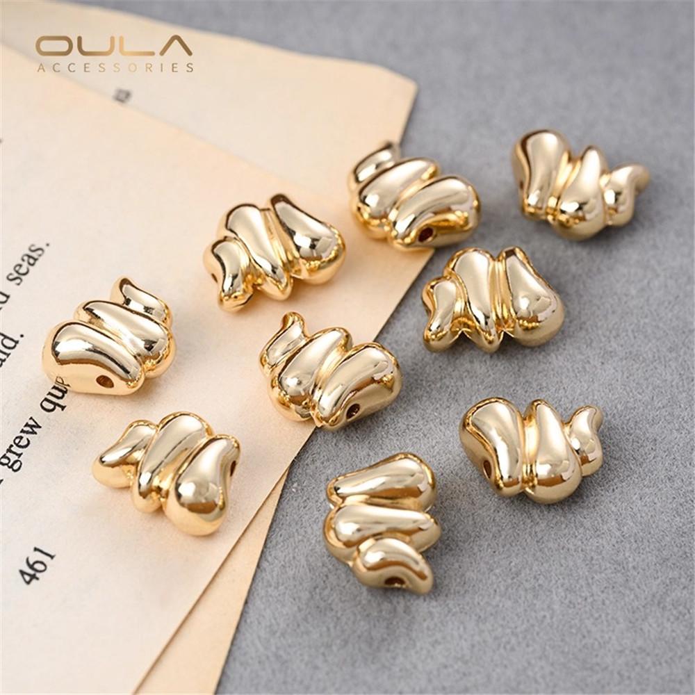 14K Gold-plated Bead Toothpick Beads, Irregular-shaped Pearls, Baroque-shaped Through-hole Beads, Irregular Stone Beads Diy