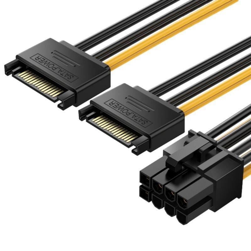 Кабель-переходник SATA15Pin на 8Pin для питания видеокарты для сборки, модернизации или ремонта компьютеров