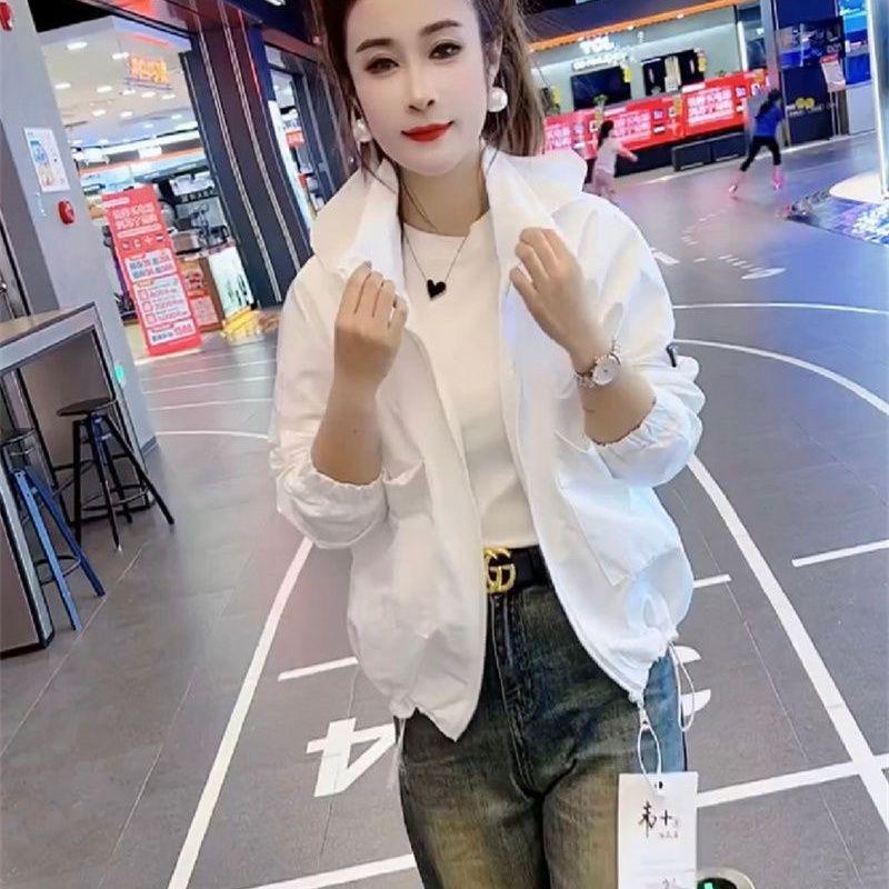 Женская белая короткая ветровка 2023 года: Весна/Осень Европейский повседневный тренд