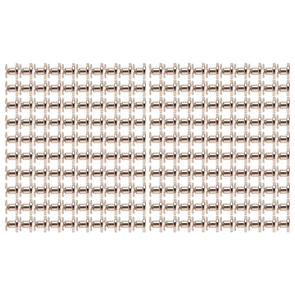 200 Sets Metal Chicago Binding Screws Electroplated Brass Arc Surface Round Flat Head Leather DIY
