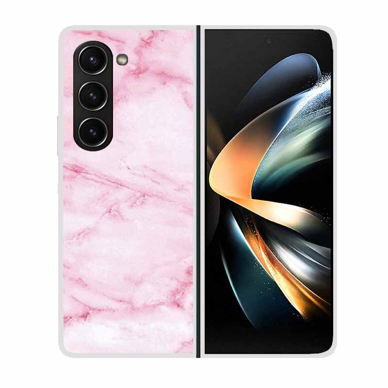 For Samsung Galaxy Z Fold 5 ZFold5 Cases Marble Transparent Shockproof Protection Hard Back Cover For Samsung Z Fold 5 5G Cases