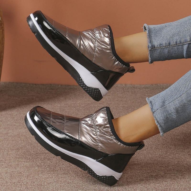 Новый стиль зимних ботинок, парусина, флис, утепленные, теплые, женские ботинки больших размеров и хлопковые туфли