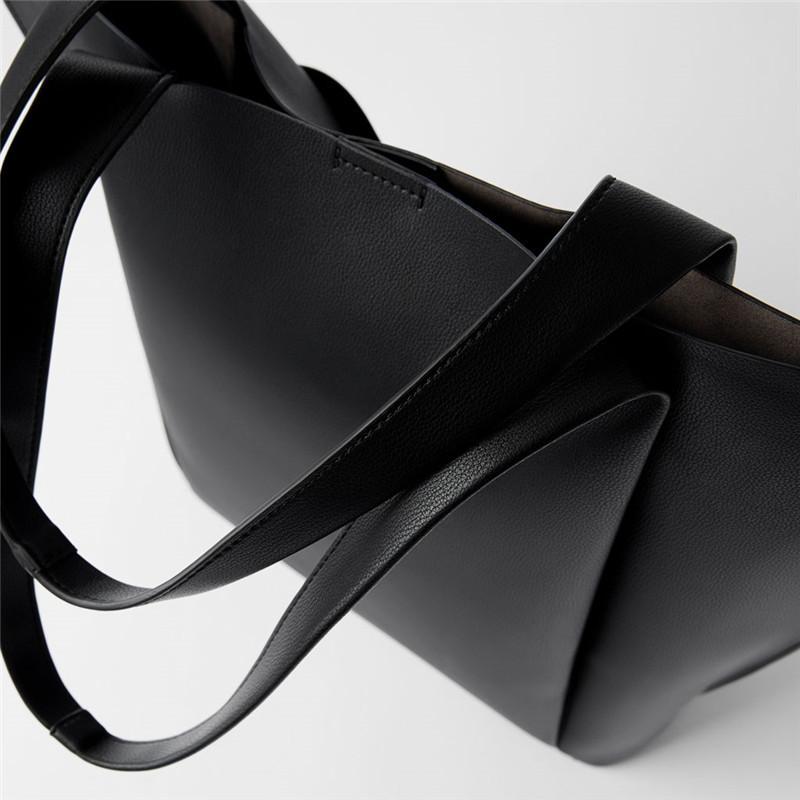 ZЖенская сумка, новая, мягкая, кожаная, сумка для покупок, минималистская, большая вместимость, сумка-тоут на одно плечо, сумка для покупок