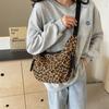Leopard Print Canvas Dumpling Bag Women Sport Shoulder Crossbody Bag