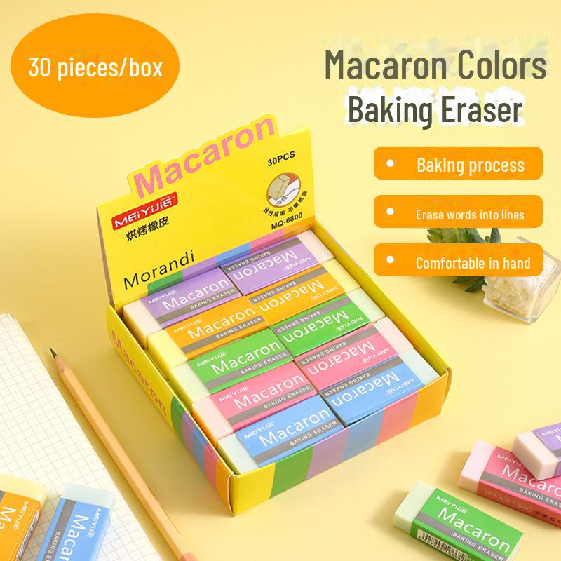 Прочные цветные ластики Macaron: Мало крошек, не оставляет следов, идеально подходит для студентов и художников