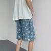 Men's Trendy Casual Elastic Waist Denim Shorts - Summer Loose Fit with Print