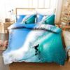 Surfing Duvet Cover Set Surfboards Youth Ocean Sport Theme Bedding Set For Teens Polyester Waves Surfing Ocean Queen Quilt Cover