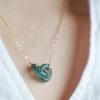 Natural Chalcedony Green Pendant Interlocking Necklace for Women Elegant Luxury Jewelry Suitable for Gifts At Dinner Parties