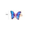 Personality Girls Women Gradient Color Butterfly Open Ring Crystal Finger Rings Fashion Jewelry