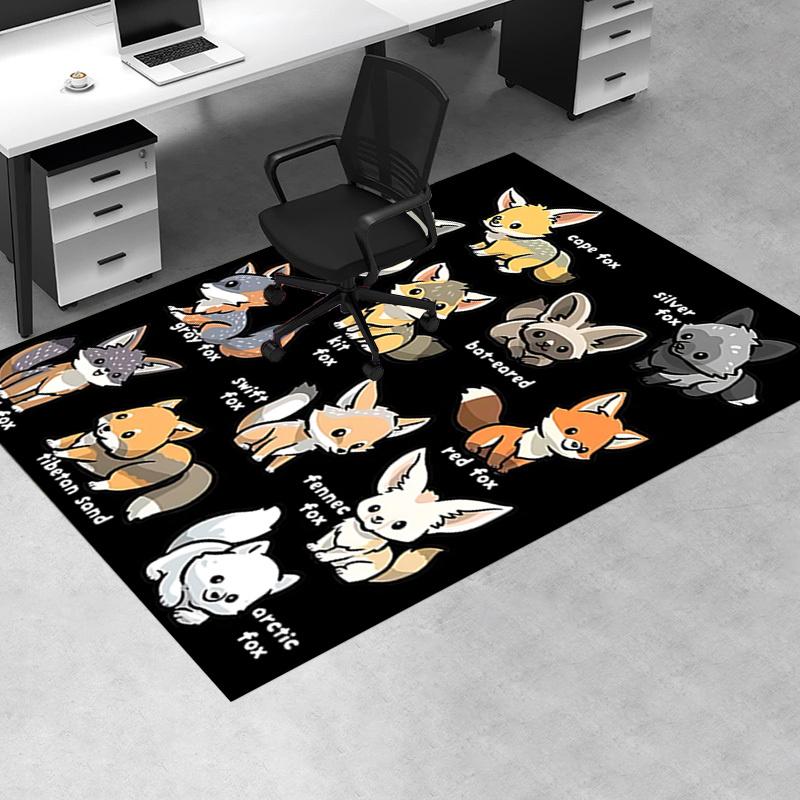 Chair Mat: Cute Fox Designs for Office Carpet, Large Rug Decor, Sofa Cover, Gift Idea for Home & Living Room, Suitable for Various Rooms