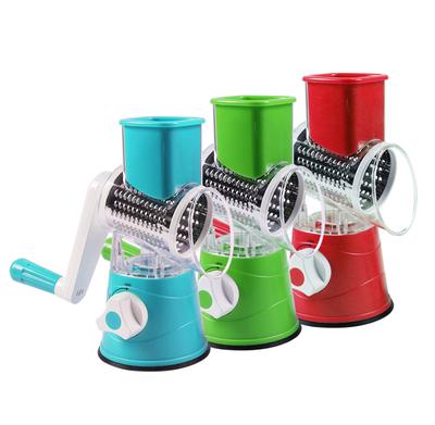 Новый 3в1 ручной резак для овощей из нержавеющей стали, многофункциональный барабан, роторная терка, нарезка для фруктов, картофеля, лука, кухонный инструмент, измельчитель еды