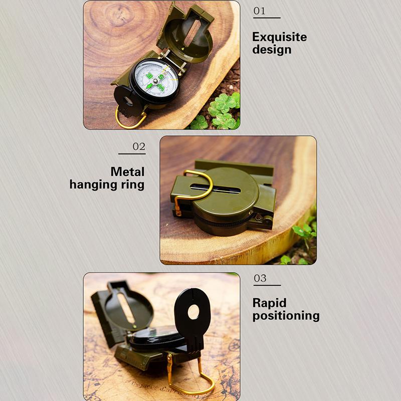 Компас для выживания на открытом воздухе, многофункциональный, удобный для переноски, пластиковый, тактический компас с указателем направления на север