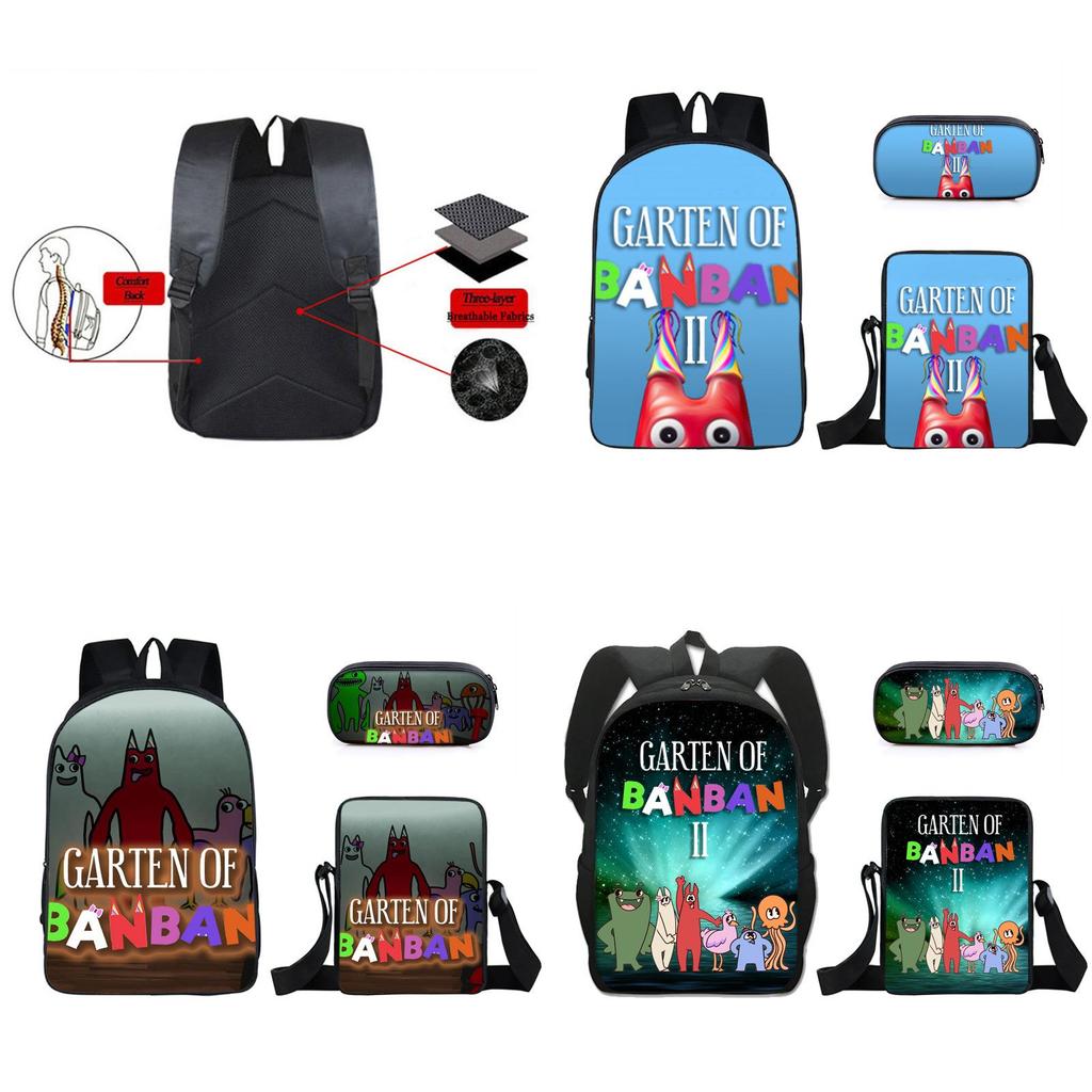 3 шт./компл. Рюкзак Garten Of Banban, наплечная сумка, пенал, студенческий школьный подарок