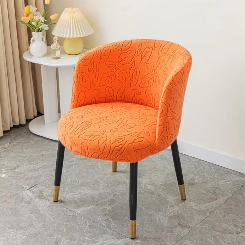 Elastic Curved Armchair Arc-Shaped Seat Cover Nordic Dining Chair Slipcover For Home Living Room