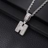 Zircon Inlaid Rock Sugar Initial Pendant Necklace - European & American Hip-Hop Style