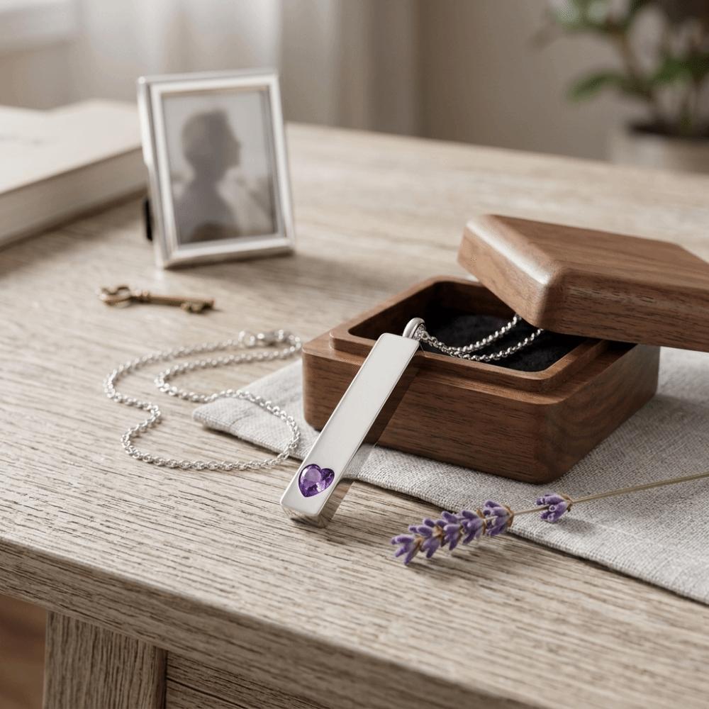 Cube Shape Ashes Pendant Memorial Lockets Stainless Steel Memorial Ashes Necklace Memorial Gift