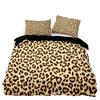 American Style Bedding Sets Soft Black Leopard Pattern Duvet Cover with Pillowcase Single Double Queen King Size Bed Cover