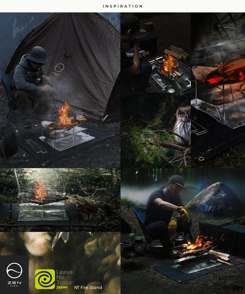Подставка для костра ZEN Camps NT Fire Stand Компактная складная подставка для костра для кемпинга в одиночку, сумка для хранения из нержавеющей стали, в комплекте подставка (Костер Тело)