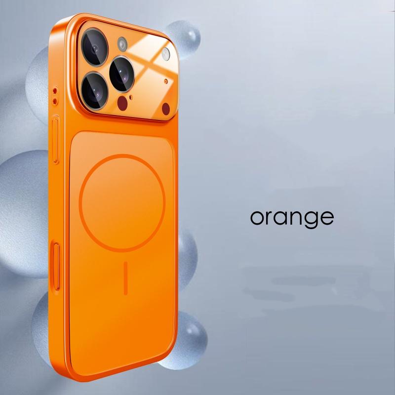 Matte Magnetic Phone Case with Lens Protective Glass Cover for iPhone 13 15 16 to 17 Pro Converter Hard Glass Phone Case