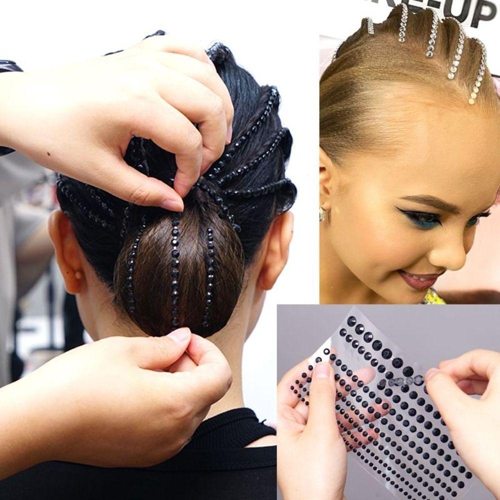 Стразы полоска наклейка клейкая наклейка лицо временные татуировки наклейки украшения для волос стразы