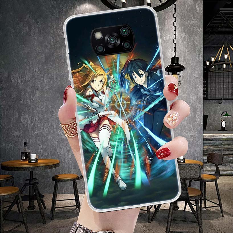 Мягкий чехол для телефона Sword Art Online для Xiaomi Redmi 15C 15 13C 13 Poco X5 X6 X7 F7 Ultra M7 12C 12 10 10C 9C 9A 9T 9 Fundas
