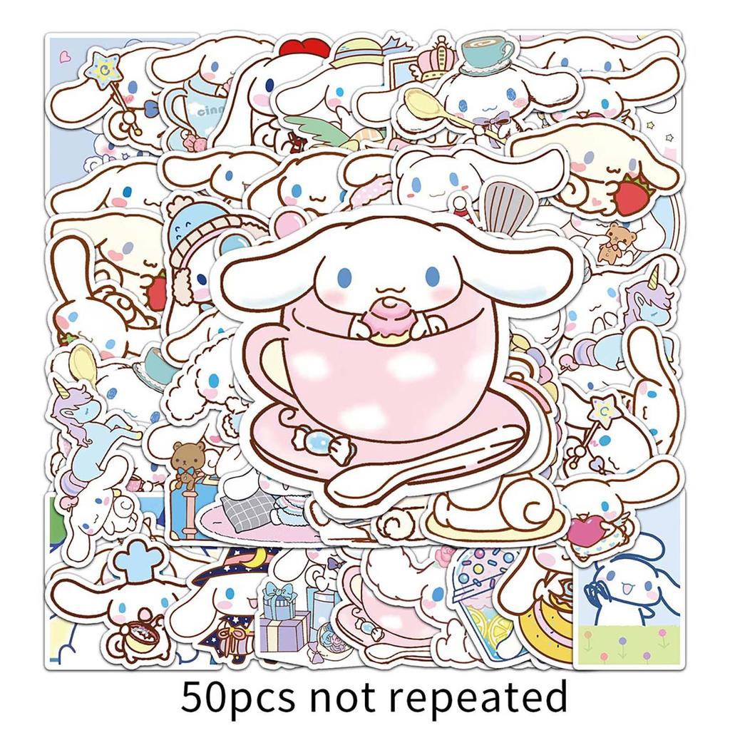 50 мультяшных наклеек с граффити Cinnamoroll для планшетов, холодильников и автомобилей