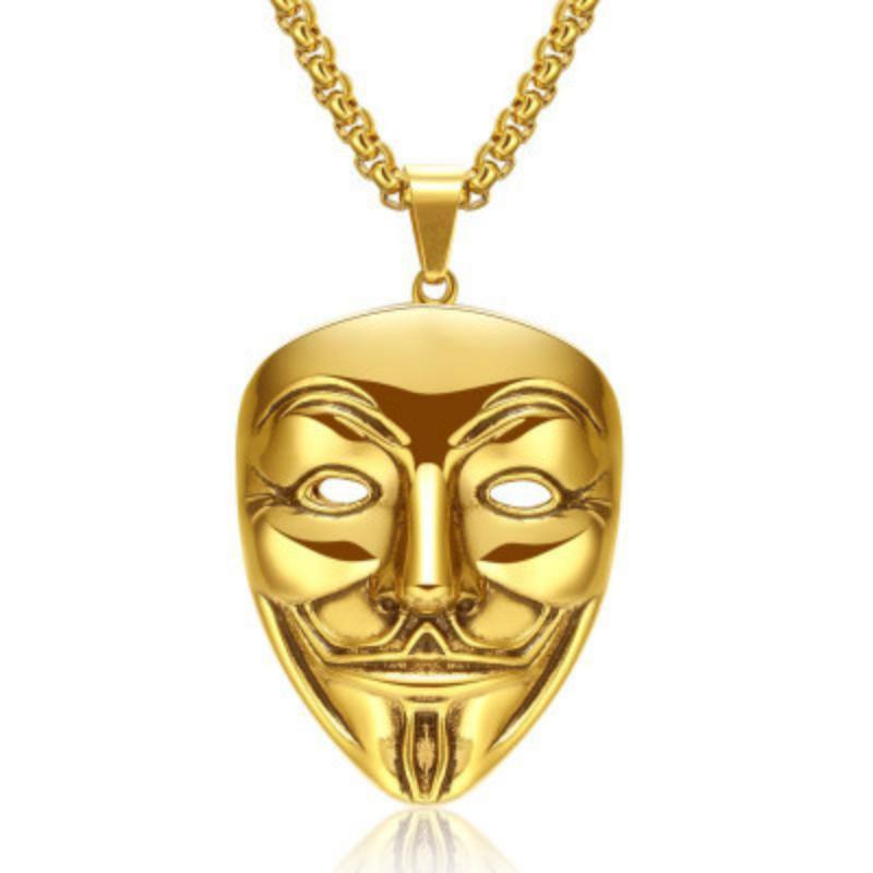 Featuring a Vengeful Killing Team Necklace and a Domineering High-end Couple Face Pendant Made of Titanium Steel